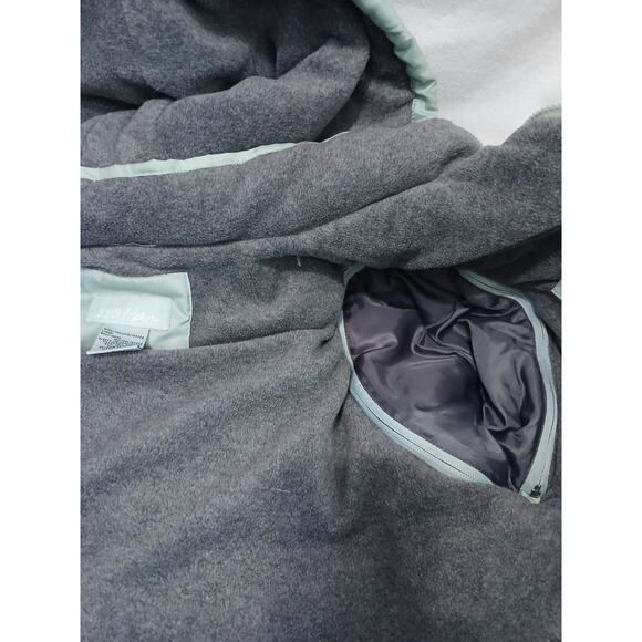 Down Fill Puffer 2XL Jacket Vest Combo Removable Sleeves Hood Fleece Lined Green - Picture 5 of 16